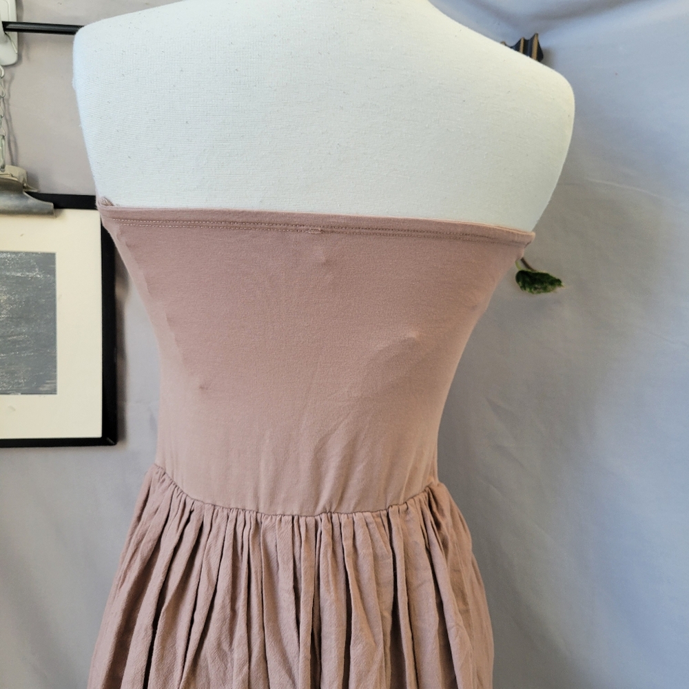 Free People Onda Drop Waist Tube Midi Dress Natural XS - Picture 5 of 14